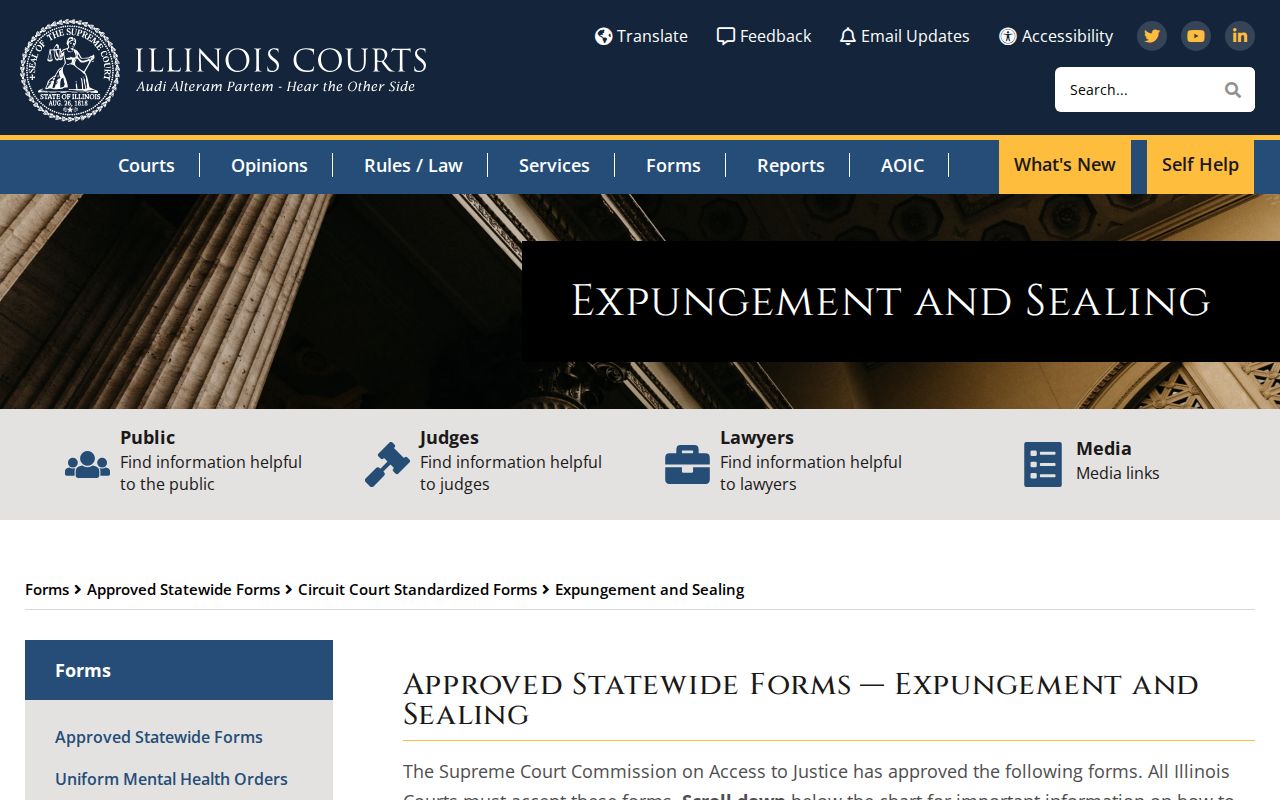 Illinois court forms for relief from Coles County arrest records